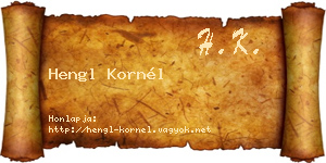 Hengl Kornél névjegykártya
